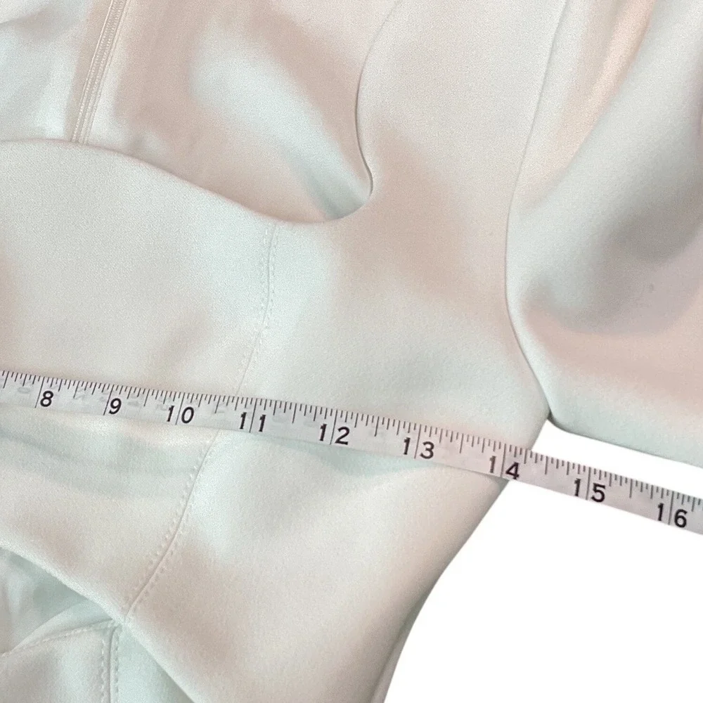 MISHA White Long Sleeve Cutout Square‎ Neck Mini Dress Size US 2